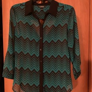 Patterned Button Down Shirt